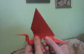 Garzas de origami con aleteo de alas