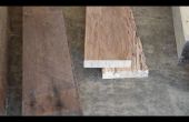 Peldaños de madera de la escalera de plataforma