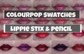 Colourpop Lippie Stix y muestras de lápices