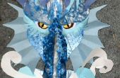 Arte de dragon de hielo de cartón