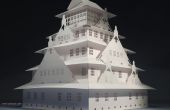 El castillo de Osaka pop-up tarjeta Kirigami Origamic Architecture