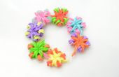 Super fácil goma DIY joyería caramelo Color flor telar pulseras