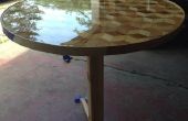 Plataforma círculo de madera parquet tabla