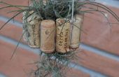 Cesta de aire planta de corchos de vino recicladas colgante