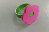 3D impreso anillo flor