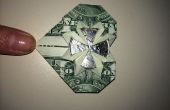 Dólar Origami corazón con cuarto