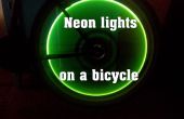 Luces de neón en una bicicleta