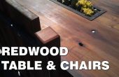 Mesa y sillas de Redwood