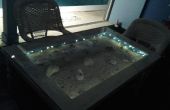 A mesa de playa con luces LED