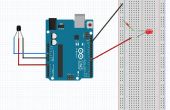 Sensor de temperatura controlada de Arduino con luz de advertencia de