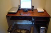 La estación de trabajo de escritorio equipo flotante (con área de impresora oculto y deslizable teclado flotante)