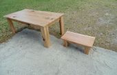 Scrapwood mesa y taburete Set