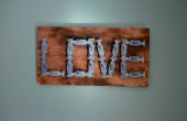 Vamos a hacer el amor arte. Hice arte interruptor de la luz de la pared con soporte madera apenado DIY. 