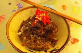 Gyudon japonés carne arroz