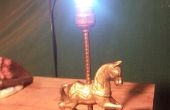 DIY bronce caballo lámpara colocar 3.7 voltios Batería accionado LED