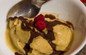 Topping de cáscara mágica 'helado' y chocolate vegano sano
