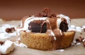 S ' Mores Brownie de Chocolate y galletas de malvavisco taza volcanes