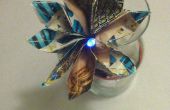 Flor de origami con InstaMorph sépalo y estambre de LED