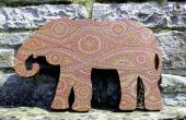 Africano MDF pintado elefante decoración