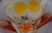 Miedo de cráneo de huevos y tocino (estilo vegetariano) desayuno