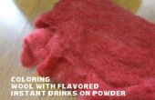 Colorear el hilo con sabor a bebida instantánea en polvo