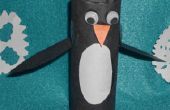 Proyecto de artesanía del pingüino del rollo de papel higiénico para niños