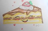 Cómo dibujar una rebanada de pastel Kawaii