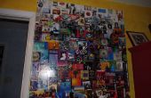 Reutilizar CD carátulas de álbum en collage de pared gigante. 
