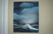 Pintura al óleo del mar tormenta