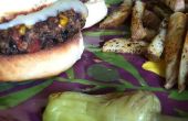 Bollos de centeno n de hamburguesas de frijol negro, vegetariana
