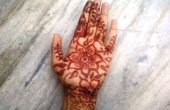 Arte indio Mehendi: Decorar las manos con hogar Natural hecho Henna pegar