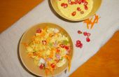 Tallarines de pepino y zanahoria cruda con salsa Tropical