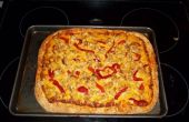 Parmesano-Rancho Pizza de pollo con pimientos rojos asados