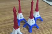 3D impreso Torres Eiffel codificada de color francés