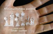 Piezas de ajedrez miniatura 3D hecho con un cortador láser
