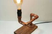 Edison Lámpara hecha con madera y tubo de cobre de imitación