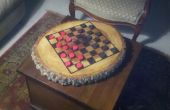 Tablero ajedrez/damas de tocón de árbol