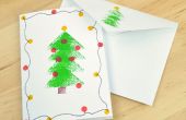 Tarjeta de árbol de Navidad estampada la esponja