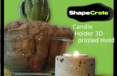 Molde impreso ShapeCrete-3D para un sostenedor de vela votivo