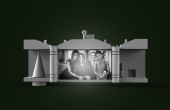 Ornamento de la casa blanca (con luz para Retrato de la familia de Obama y elementos interactivos)
