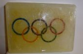 Juegos Olímpicos anillos congelados en el hielo