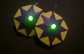 Pendientes de origami con luz de LED (colores de Mardi Gras)