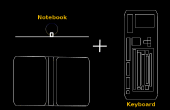 Completo teclado de tamaño en un cuaderno (carpeta de anillo 3 no un ordenador portátil)