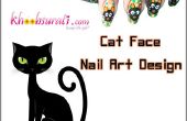 Cara de gato de uñas arte diseño