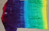 Ombre teñido camiseta arco iris