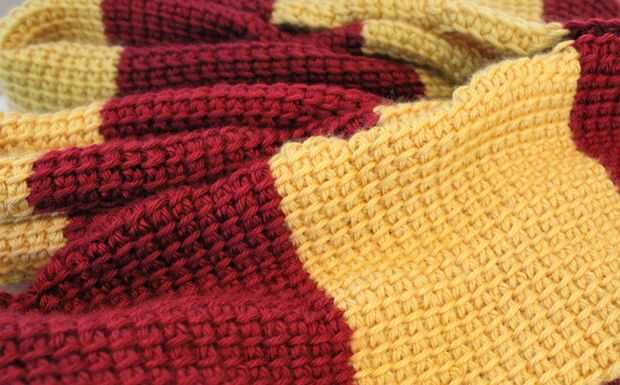 Bufanda crochet súper fácil paso a paso: bufanda Gryffindor 