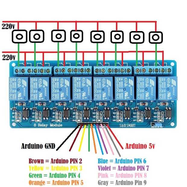 Arduino модуль реле схема