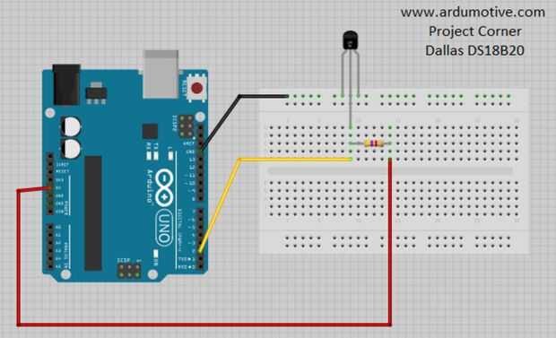 Cómo Utilizar El Sensor De Temperatura Ds18b20 Arduino Tutorial Paso 3 El Circuito 8552