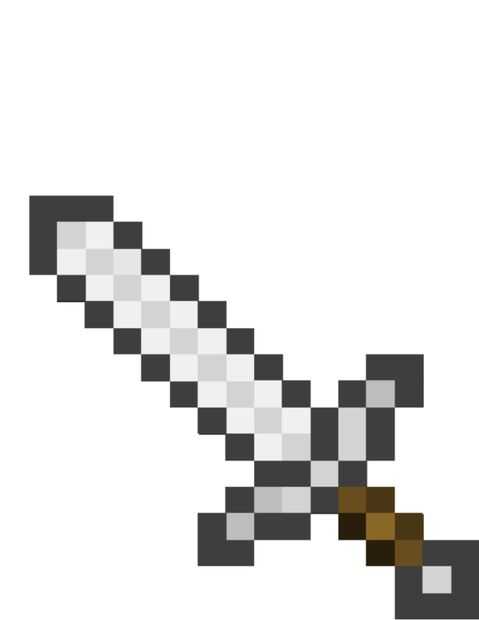 Espada De Madera De Minecraft Paso 1 Imprimir Plantilla