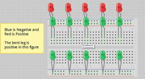 Show de luces de Arduino / Paso 3: Paso 3: insertar mediados LEDs ...